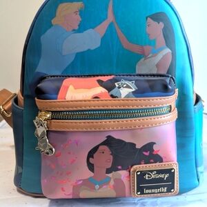 Loungefly Pocahontas Backpack - Blue and Brown
